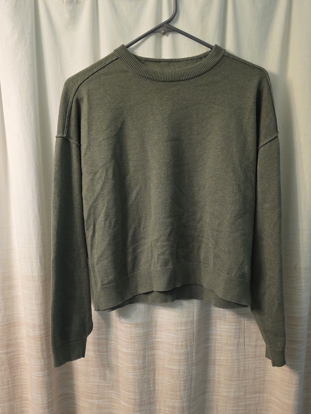 J. Crew Factory Olive Green Crewneck Sweater
